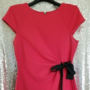 Red Dress w/black Ribbon bow on side